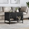 vidaXL Coffee Table with Glass Doors Black 68.5x50x50 cm