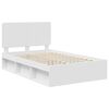 vidaXL Bed Frame with Headboard White 120 x 200 cm Solid Pine Wood