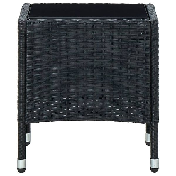 vidaXL Garden Table Black 40x40x45 cm Poly Rattan