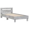 vidaXL Bed Frame without Mattress with LED Lights Concrete Grey 90x190 cm Single