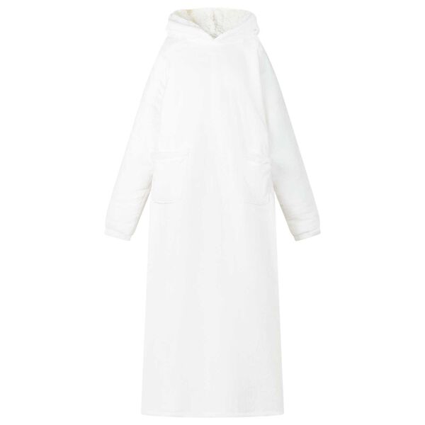 vidaXL Blanket Hoodie White 150 x 87 cm Fleece and Flannel