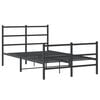 vidaXL Metal Bed Frame without Mattress with Footboard Black 120x200cm