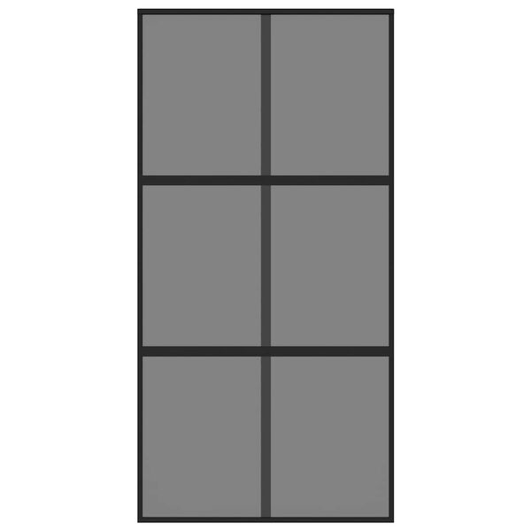 vidaXL Sliding Door Black 102.5x205 cm Tempered Glass and Aluminium