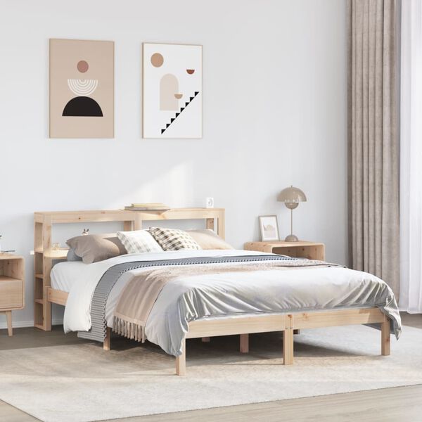 vidaXL Bed Frame without Mattress 140x190 cm Solid Wood Pine