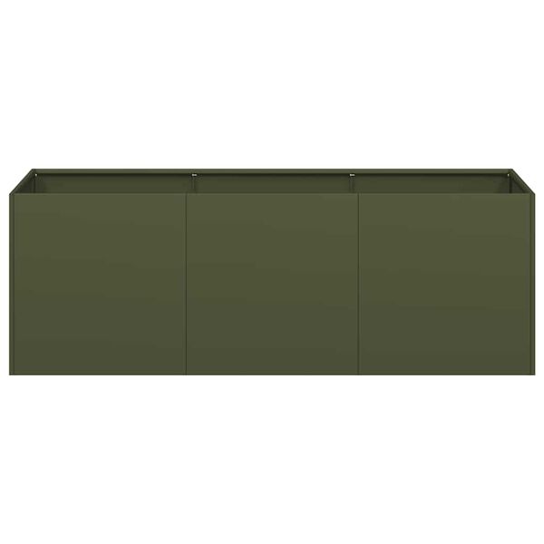 vidaXL Planter Olive Green 120x40x40 cm Cold-rolled Steel