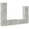 vidaXL 4 Piece TV Cabinet Set Concrete Grey Engineered Wood
