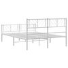 vidaXL Metal Bed Frame without Mattress with Footboard White 140x190cm