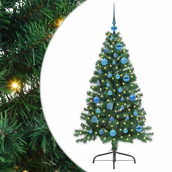 vidaXL Artificial Pre-lit Christmas Tree Green 150 cm PVC