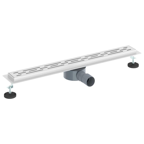 vidaXL Shower Drain Line Design with 360&deg; Siphon Silver 70 cm