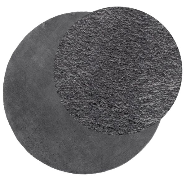 vidaXL Rug HUARTE Short Pile Soft and Washable Anthracite &Oslash; 100 cm