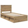 vidaXL Bed Frame Artisian Oak 100 x 200 cm Solid Pine Wood
