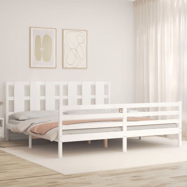 vidaXL Bed Frame without Mattress White 200x200 cm Solid Wood