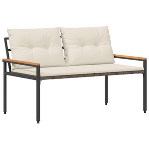 vidaXL Outdoor Bench 2 -Seater 116 x 67.5 x 72 cm Poly Rattan