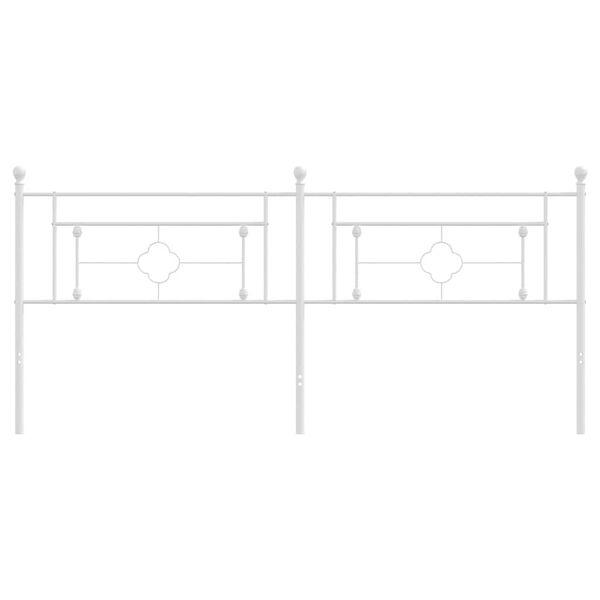 vidaXL Metal Replace Headboard White 193 cm