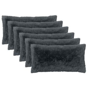 vidaXL Cushion with Pillow HEERLEN 6 pcs Anthracite PV Fleece