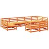 vidaXL 9 Piece Garden Sofa Set Wax Brown Solid Wood Pine