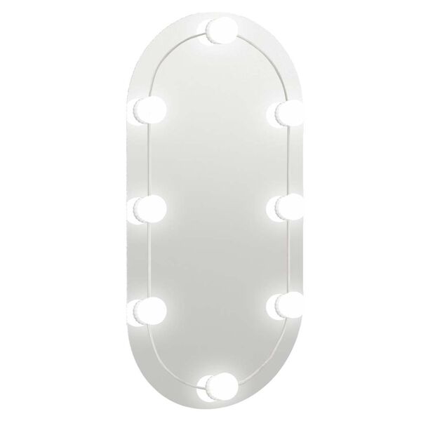 vidaXL Mirror with LED Lights 80x40 cm Glass Oval