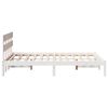 vidaXL Bed Frame with Headboard White 140 x 190 cm Solid Pine wood
