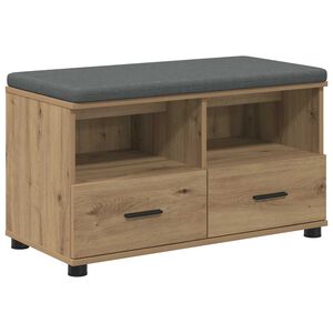 vidaXL Hall Bench with Cushion with Drawer Artisan Oak 80 x 38 x 46 cm