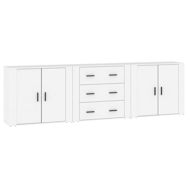 vidaXL Sideboards 3 pcs White Engineered Wood