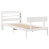 vidaXL Bed Frame without Mattress White 75x190 cm Small Single Solid Wood Pine