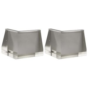 vidaXL Retaining Wall 2 pcs 50 x 50 x 40 cm Stainless Steel Silver