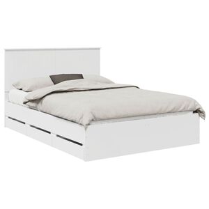 vidaXL Bed Frame with Drawer White 140 x 190 cm Engineer Wood
