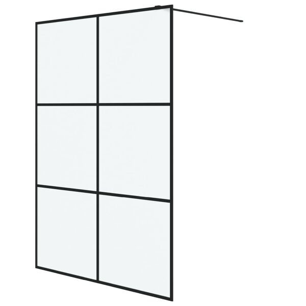 vidaXL Walk-in Shower Wall Black 140x195 cm Frosted ESG Glass