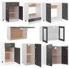 vidaXL 8 Piece Kitchen Cabinet Set with Worktop High Gloss Grey