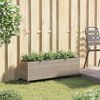 vidaXL Garden Planter with Wheels and 3 Pots Grey 107x32x38 cm Poly Rattan