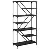 vidaXL Bookshelf Black Oak 91 x 36 x 176 cm Engineered Wood