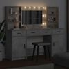vidaXL Dressing Table Set 3 pcs Concrete Grey Engineered wood