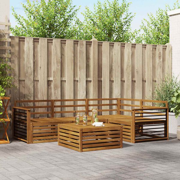 vidaXL Outdoor Sofa Set 5 pcs Natural Solid Acacia Wood