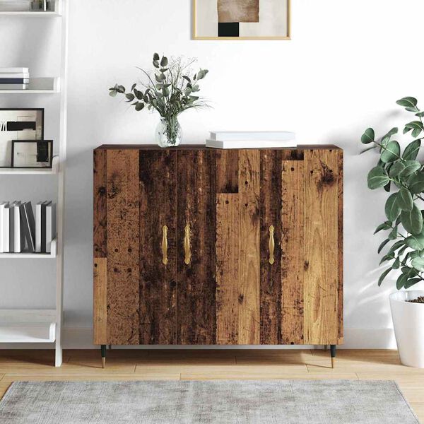 vidaXL Sideboard Old Wood 90 x 34 x 80 cm Engineered Wood
