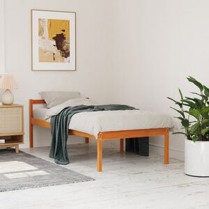 vidaXL Senior Bed without Mattress Wax Brown 75x190 cm Solid Wood Pine