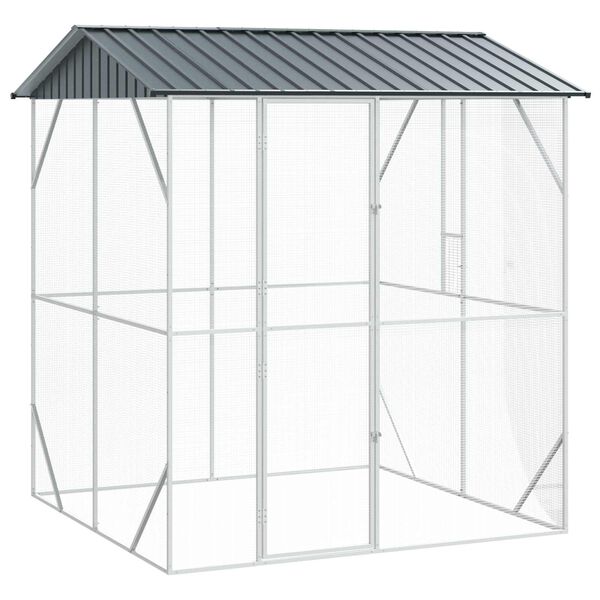 vidaXL Bird Cage Anthracite 215 x 208 x 247 cm Galvanised Steel