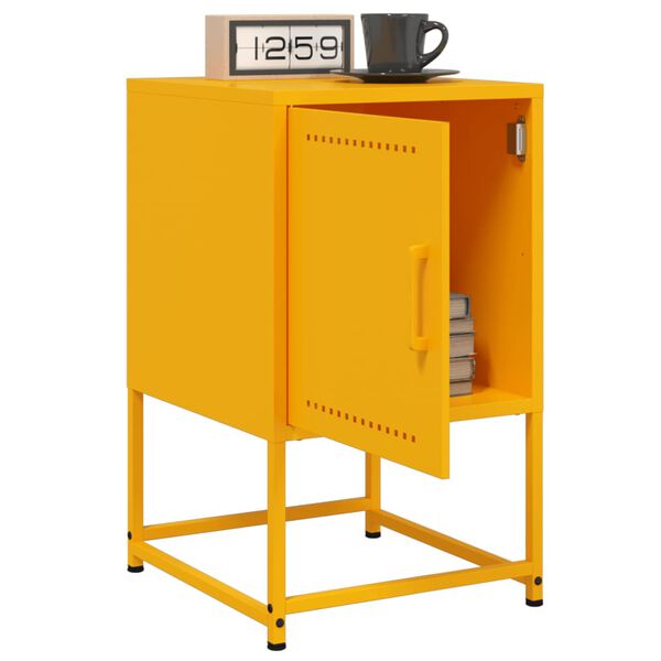 vidaXL Bedside Cabinets 2 pcs Mustard Yellow 36x39x60.5 cm Steel