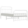 vidaXL Metal Bed Frame without Mattress with Footboard White 107x203cm