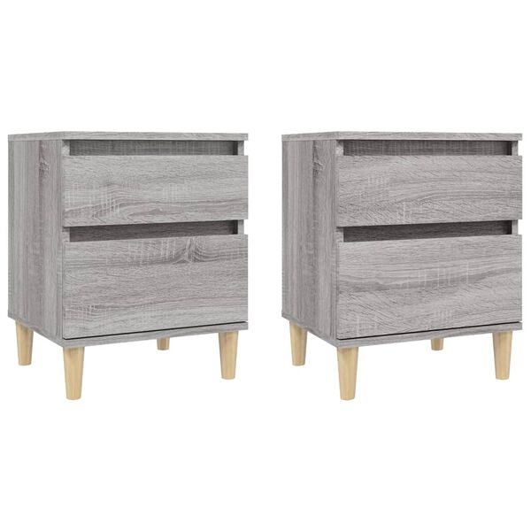 vidaXL Bedside Cabinets 2 pcs Grey Sonoma 40x35x50 cm