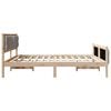 vidaXL Bed Frame with Headboard Taupe 180 x 200 cm Solid Pine Wood