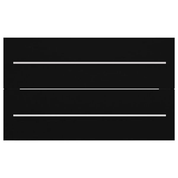 vidaXL Sink Cabinet with Built-in Basin Black Engineered Wood