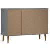 vidaXL Sideboard MOLDE Grey 113x40x80 cm Solid Wood Pine