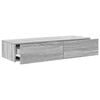 vidaXL Wall Shelf with Drawers Grey Sonoma 100x36x19 cm Engineered Wood