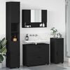 vidaXL Bathroom Furniture Set with Drawer 4 pcs Black Engineered wood