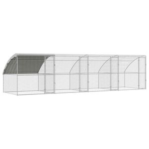 vidaXL Chicken Cage 4 pcs Silver 800 x 200 x 200 cm Steel and PE