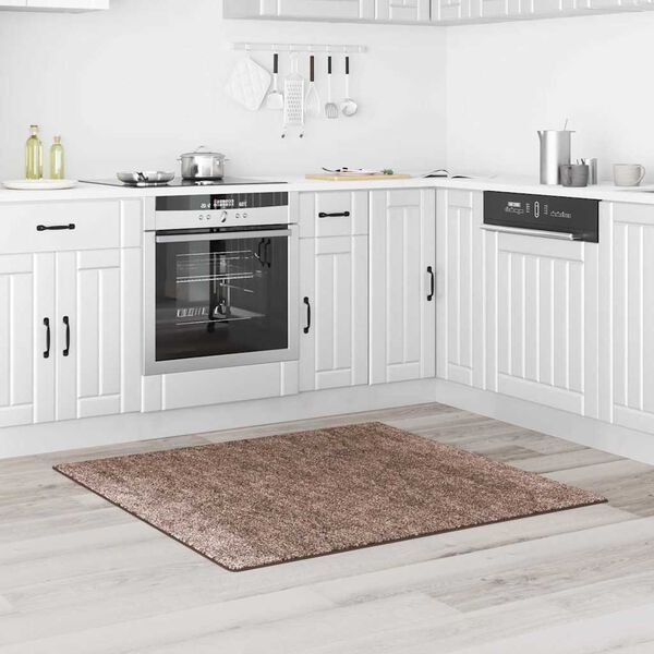 vidaXL Anti-slip Shaggy Rug Brown 120 x 120 cm PP