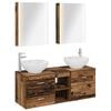 vidaXL Bathroom Furniture Set 5 pcs Old Wood Engineered Wood and Glass