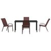 vidaXL Garden Dining Set 5 pcs Brown and Black Powder-coated Steel