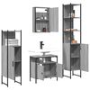 vidaXL 4 Piece Bathroom Furniture Set Grey Sonoma Engineered Wood