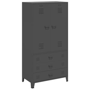 vidaXL Industrial Wardrobe Anthracite 90x50x180 cm Metal